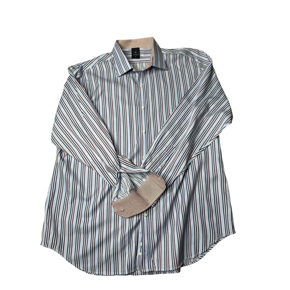 Tailorbyrd Collection XXL Striped Long Sleeve Button Down Shirt Menswear - Picture 1 of 7